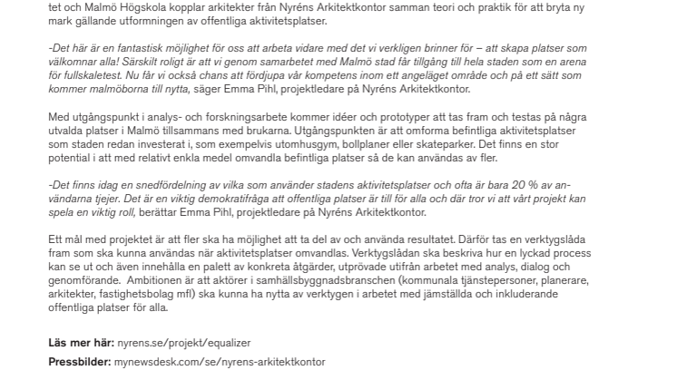 Framtidens offentliga platser välkomnar alla!