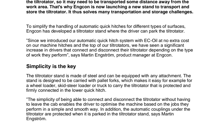 071021_Press_Engcon simplifies the transportation and storage of tiltrotators