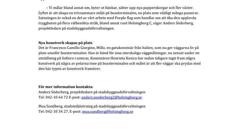 ​Väggarna får nytt liv när bussön på Helsingborg C görs om