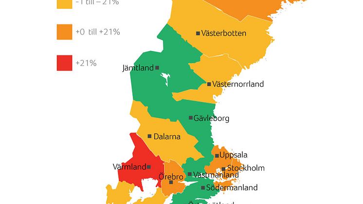 Creditsafes konkursbarometer första halvåret 2016: Här är kommunerna och länen där konkurserna minskar