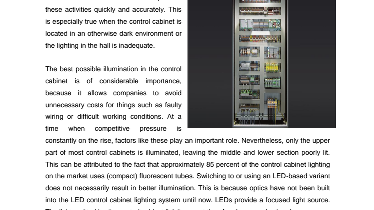 LED-based lights for switching cabinets- Optimum illumination reduces costs