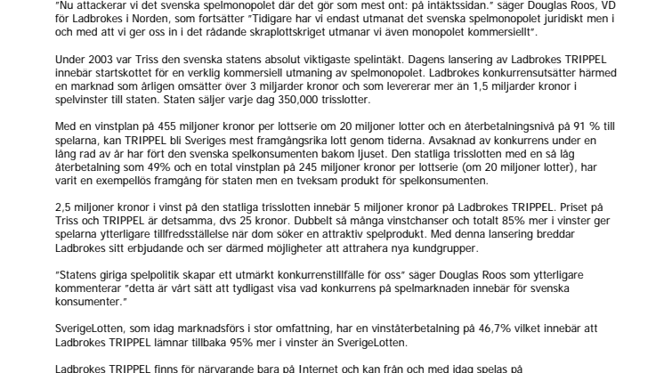 Ladbrokes utmanar staten om spelintäkterna
