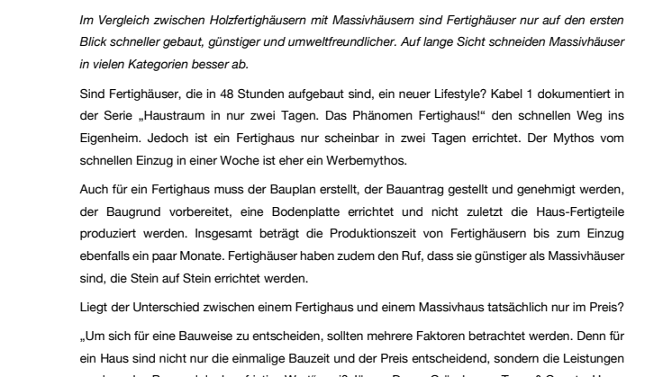 Massivhaus oder Fertighaus – was sind die Unterschiede? Fakten für die Entscheidungsfindung