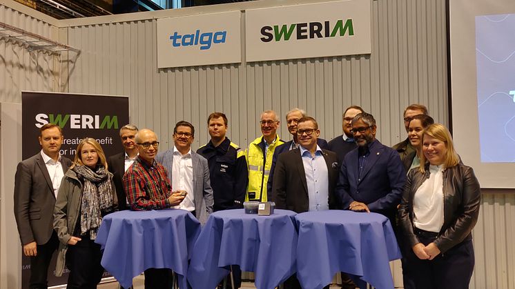 Martin Phillips, Talga och Pontus Sjöberg tillsammans med partners i Luleå och regionen.