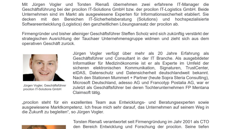 procilon rüstet sich für weiteres Wachstum 