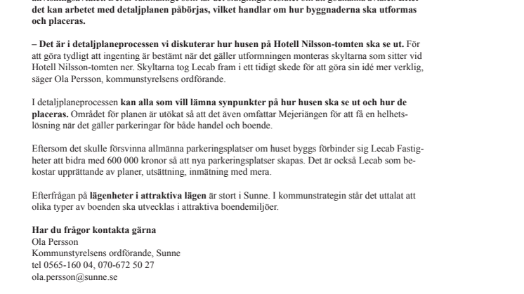 Utformning av lägenhetshus bestäms i detaljplaneprocessen