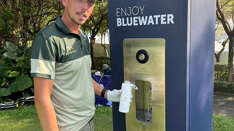 Bluewater sustainable refill station at Volvo China Open