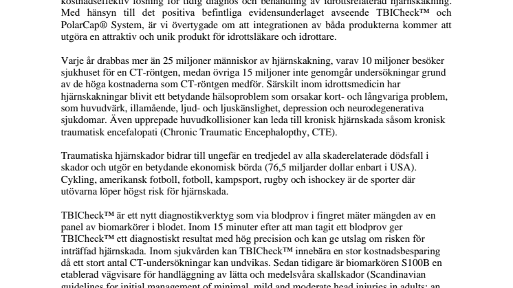 PolarCool AB (publ) har tillsammans med samarbetspartnern ABCDx SA samt Lunds Universitet inlämnat en ansökan om Eurostars-bidrag som kan ge konsortiet 1 MEUR