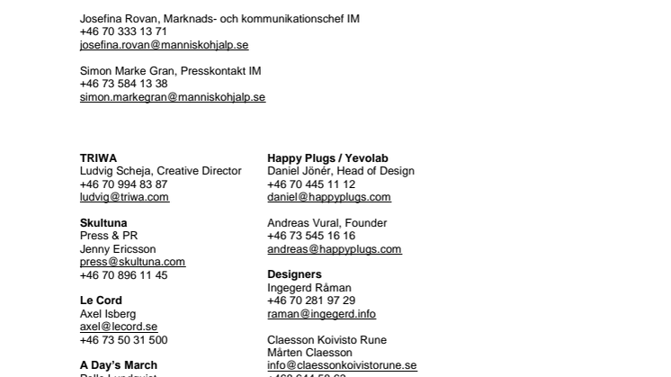 Kontaktpersoner Humanium Metal by IM + fem ledande företag