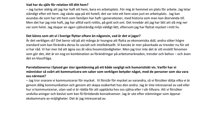 Samtal med Lars Norén