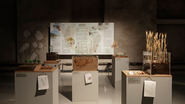 Biomimik. Prototyper av Studenter på Konstfack. Symbiosis, Färgfabriken.