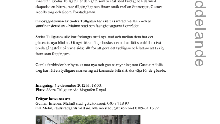 Invigning Södra Tullgatan