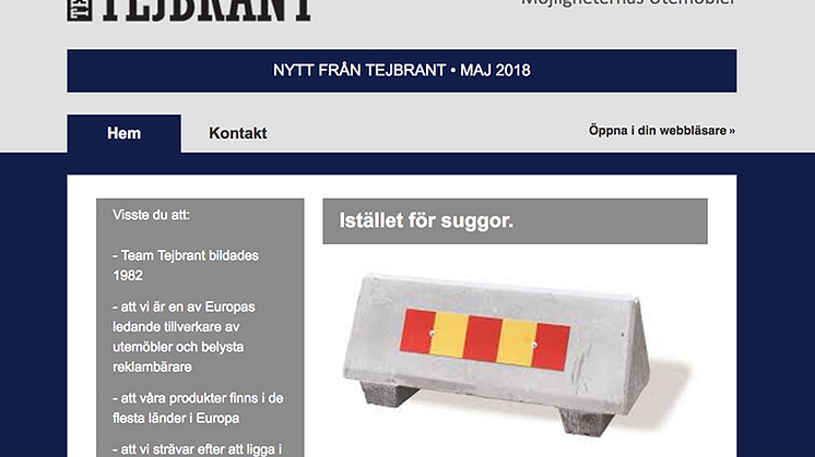 Nyhetsbrev, maj 2018