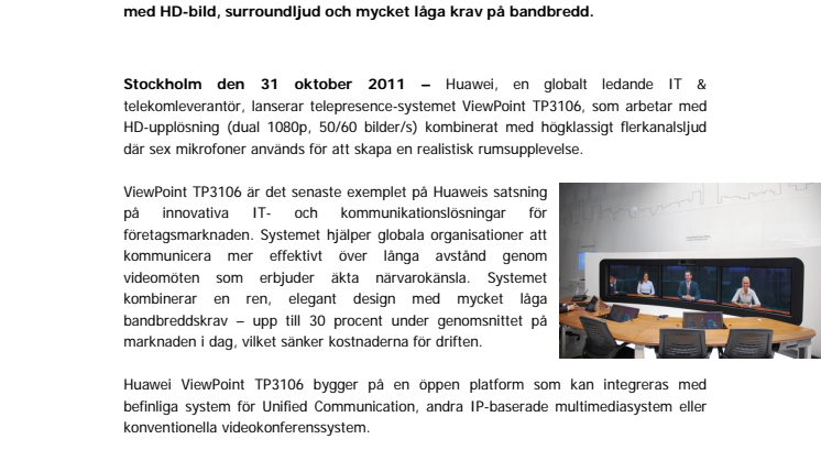 Telepresence-lösning med toppkvalitet från Huawei