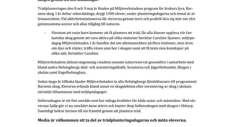 Allemansrätten i fokus när 1500 elever planterar träd