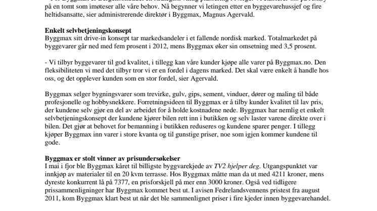 Byggmax åpner varehus på Askøy
