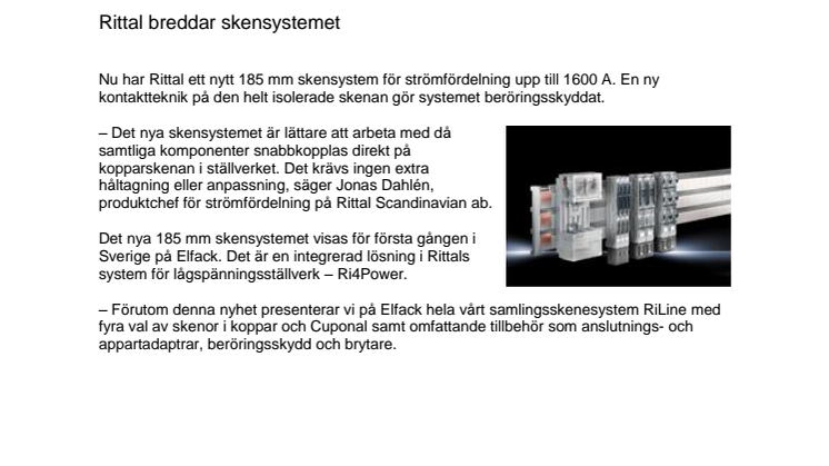 Rittal breddar skensystemet