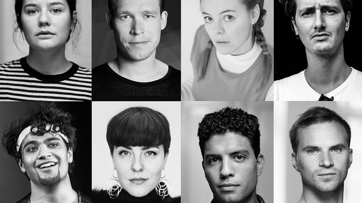 1. række fra venstre: Asta Kamma August, Joakim Lind Tranberg, Ingrid-Marie Thorlacius,  Magnus Iuel Berg. 2. række: Diluckshan Jeyaratnam, Gunilla Lind, Alvin Olid Bursøe, Ferdinand Falsen Hiis 
