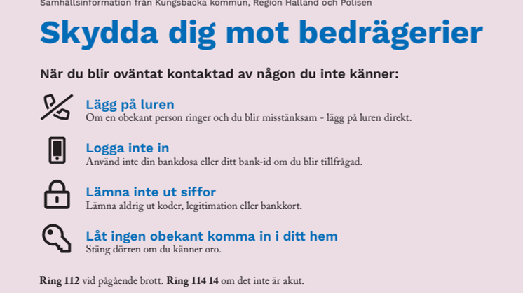 Vykort om skydd mot bedrägerier