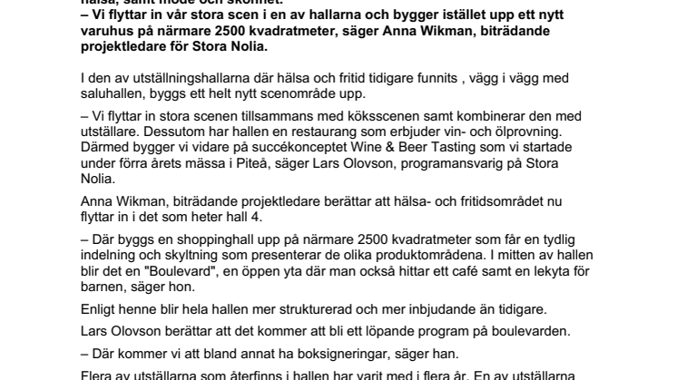 Ny inomhusscen och stor shoppinghall på årets Stora Nolia