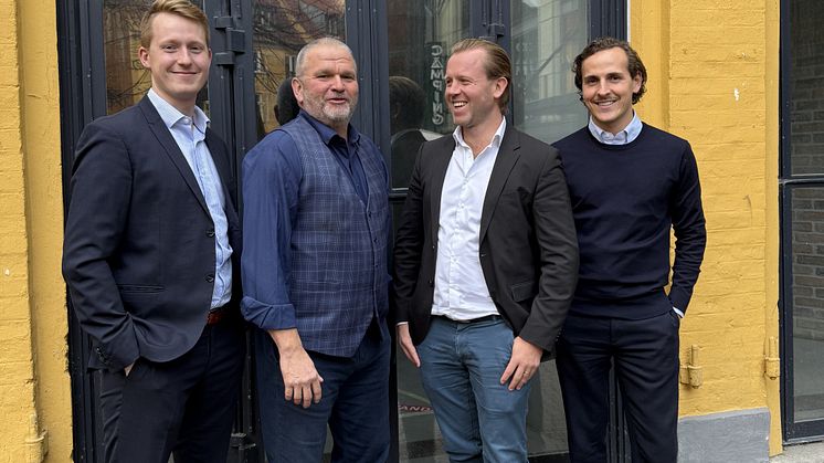 Monterro opens office in Denmark. From the left Christoffer Pasieczny, Kim Sneum Madsen, Gustav Lagercrantz (CEO), Lasse Diamant