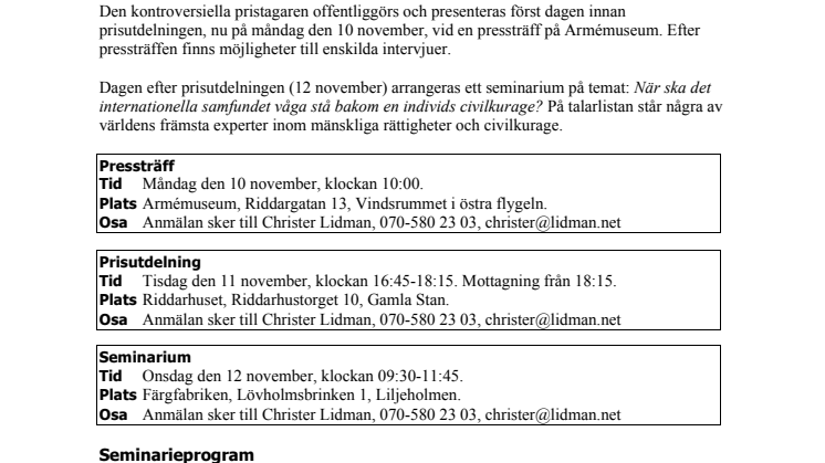 Inbjudan till pressmöte: Kontroversiell pristagare får årets Edelstampris  