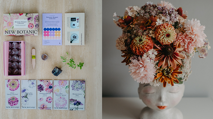 Romantic Bouquet Collection är en vacker kollektion med dova och brända toner av aprikos, crème, lila och rosa