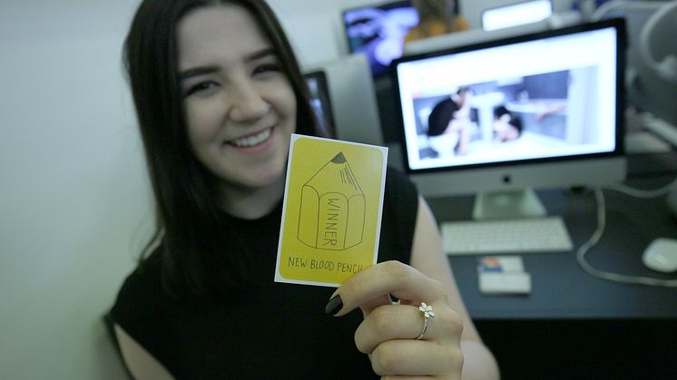 Eleanor Pike wins a pencil award for her creation ‘Commonplace’.