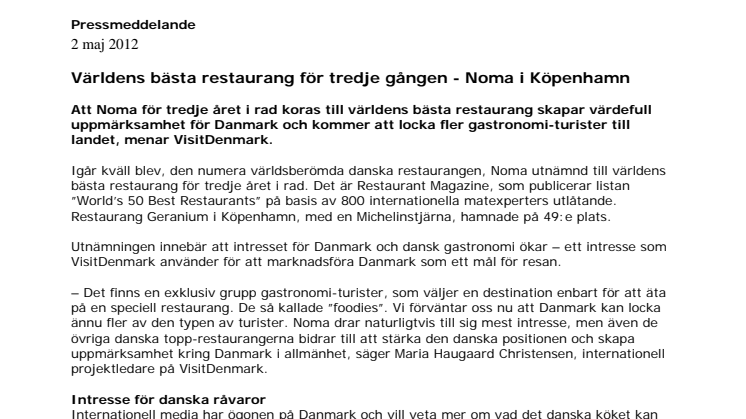 Världens bästa restaurang för tredje gången - Noma i Köpenhamn