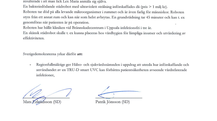 Motion: utvärdera TRU-D smart UVC
