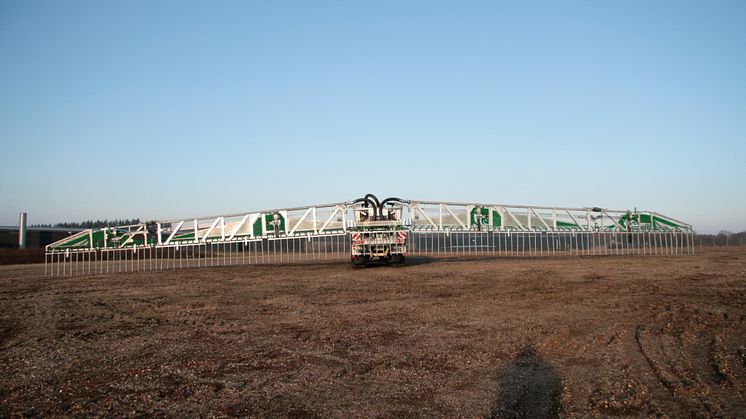 The impressive 36 metre SHB4 drip hose boom is expected to attract a great deal of attention at Agritechnica, where it will take up a big space on the 600 m2 stand.