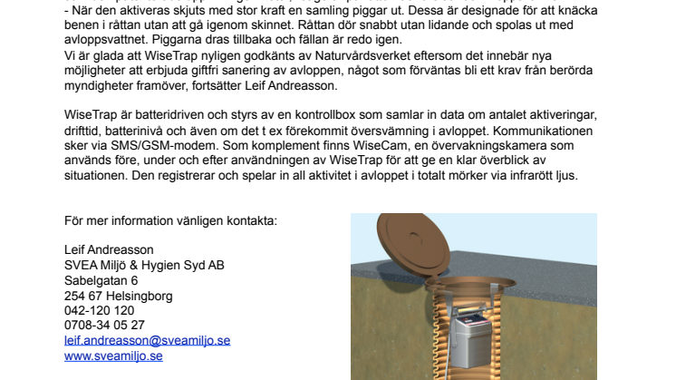 Giftfri sanering av råttor i avloppen med ny uppfinning