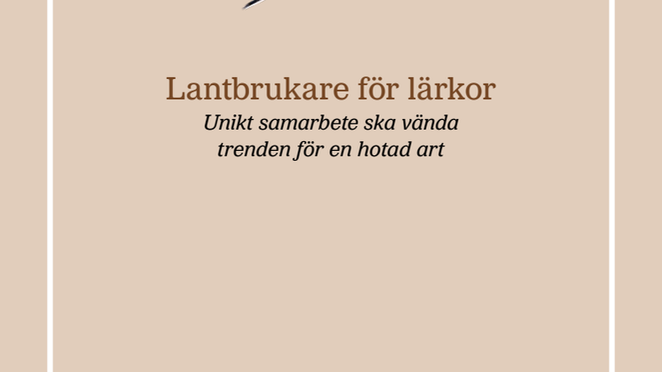 Nu vänder vi trenden för den svenska sånglärkan