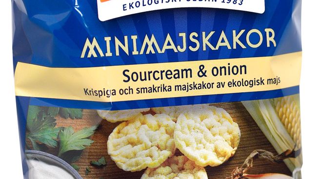 Kung Markatta utökar sitt snackssortiment med ekologiska Minimajskakor Sourcream & onion 