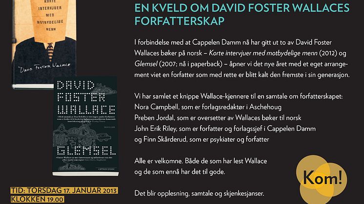 Velkommen til David Foster Wallace-kveld
