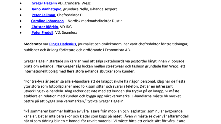 Hur bör e-handlarna möta sina kunder? 