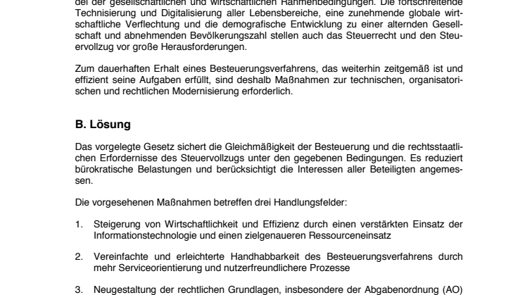 Finanzverwaltung 4.0 - Modernisierung des Besteuerungsverfahrens 