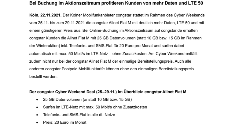 PM_Cyber Weekend Deal bei congstar_Allnet Flat M mit 25 GB für 20 Euro pro Monat.pdf
