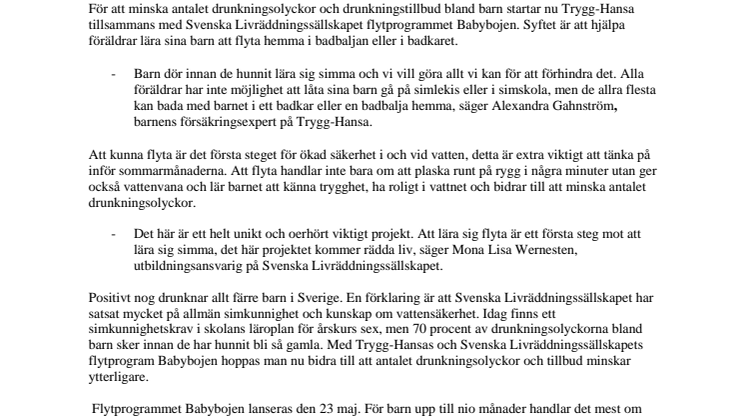 Barn drunknar innan de fått chansen att lära sig simma
