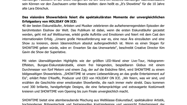 HOLIDAY ON ICE feiert erfolgreiche Premiere von SHOWTIME in Nürnberg