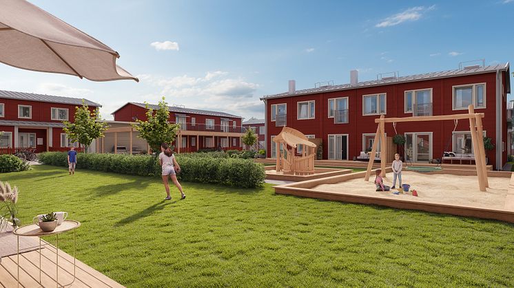 Brf Allén - 3D-bild av gården