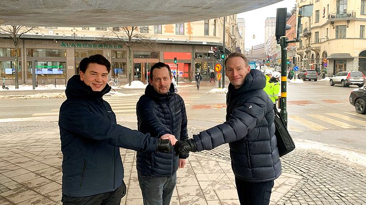 Martin Jacobsson (Fasadgruppen), Daniel Bergman (Tello) och Anders Mattson (Sdiptech).