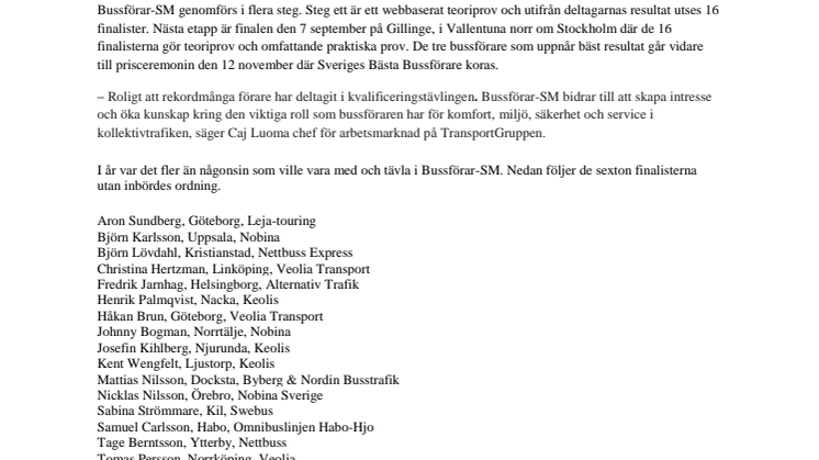 Rekordmånga anmälningar till Bussförar-SM 2013!