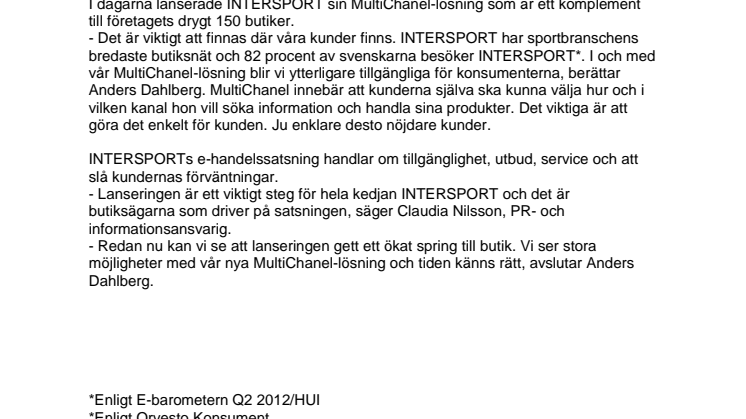 Bra start för INTERSPORTs e-handel