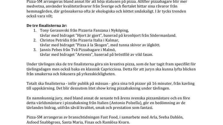 Det går vilt till när Sveriges bästa pizzabagare koras!