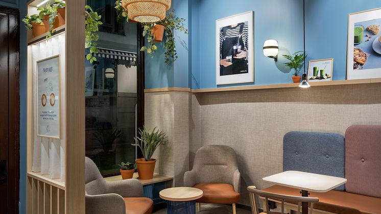 Comfortable seating for fika guests