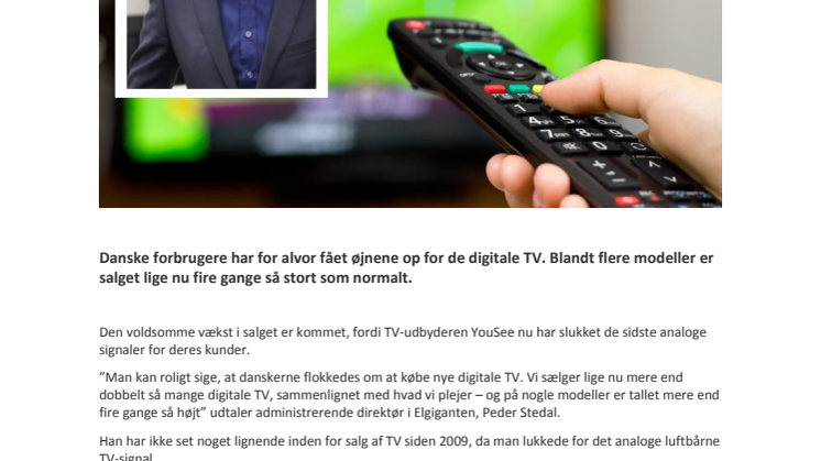 Danskerne bliver digitale: Fordobling i salget af nye TV
