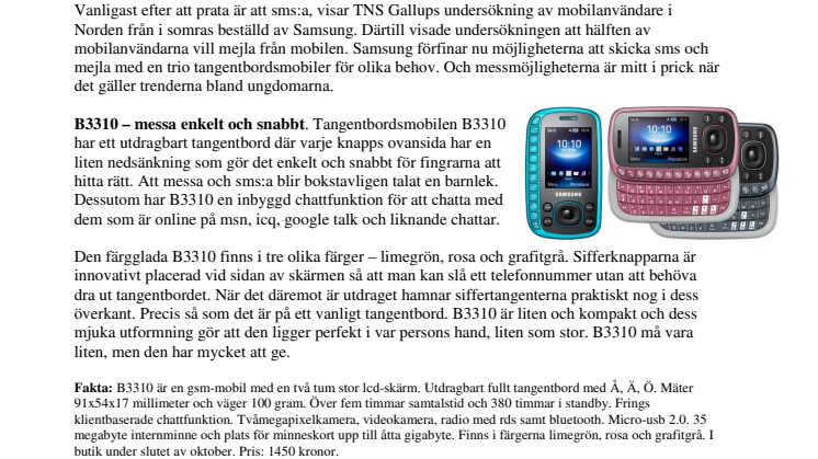Messa snabbt med Samsungs nya trio