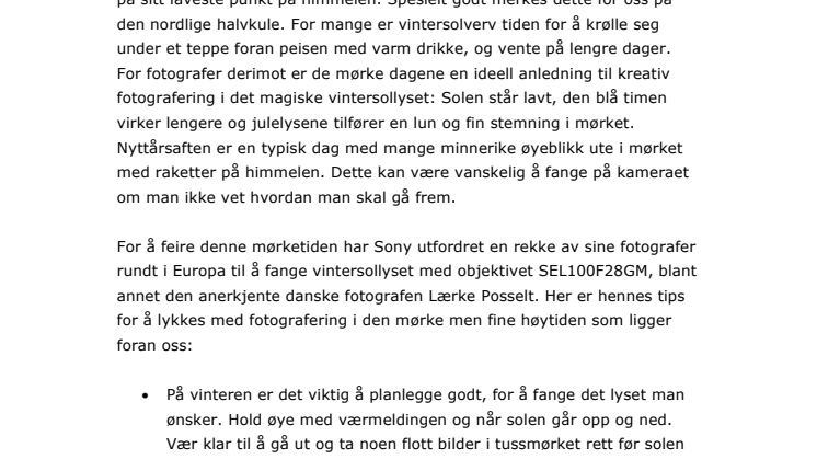 Slik lykkes du med fotografering i mørketiden