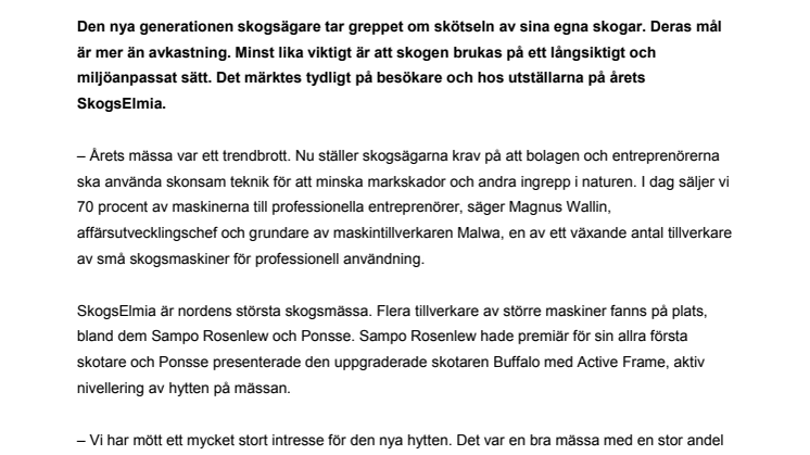 En ny generation skogsägare ställer krav på miljö och förnyelse